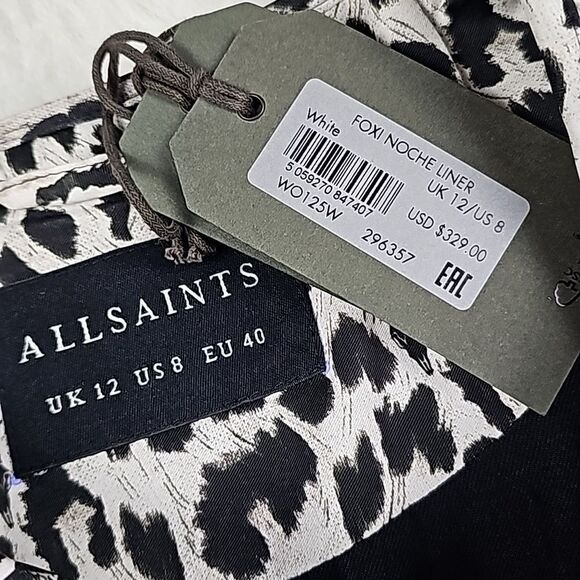 All Saints NWT Foxi Noche Liner Quilted Jacket in Gray Women's Size 8 - Picture 5 of 12